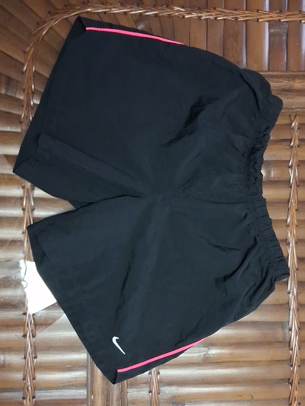 Nike Women's Black Athletic Shorts with Pink Accent